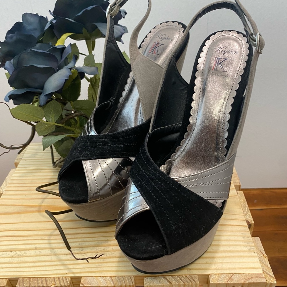 Kayteen Black and Silver Heels